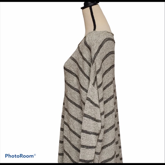Free People Long Gray Striped Sweater or dress - Picture 8 of 9